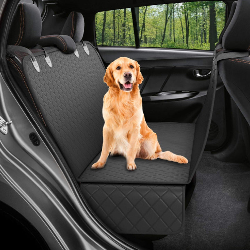 Dog Car Seat Cover with Mesh Window & Safety Strap
