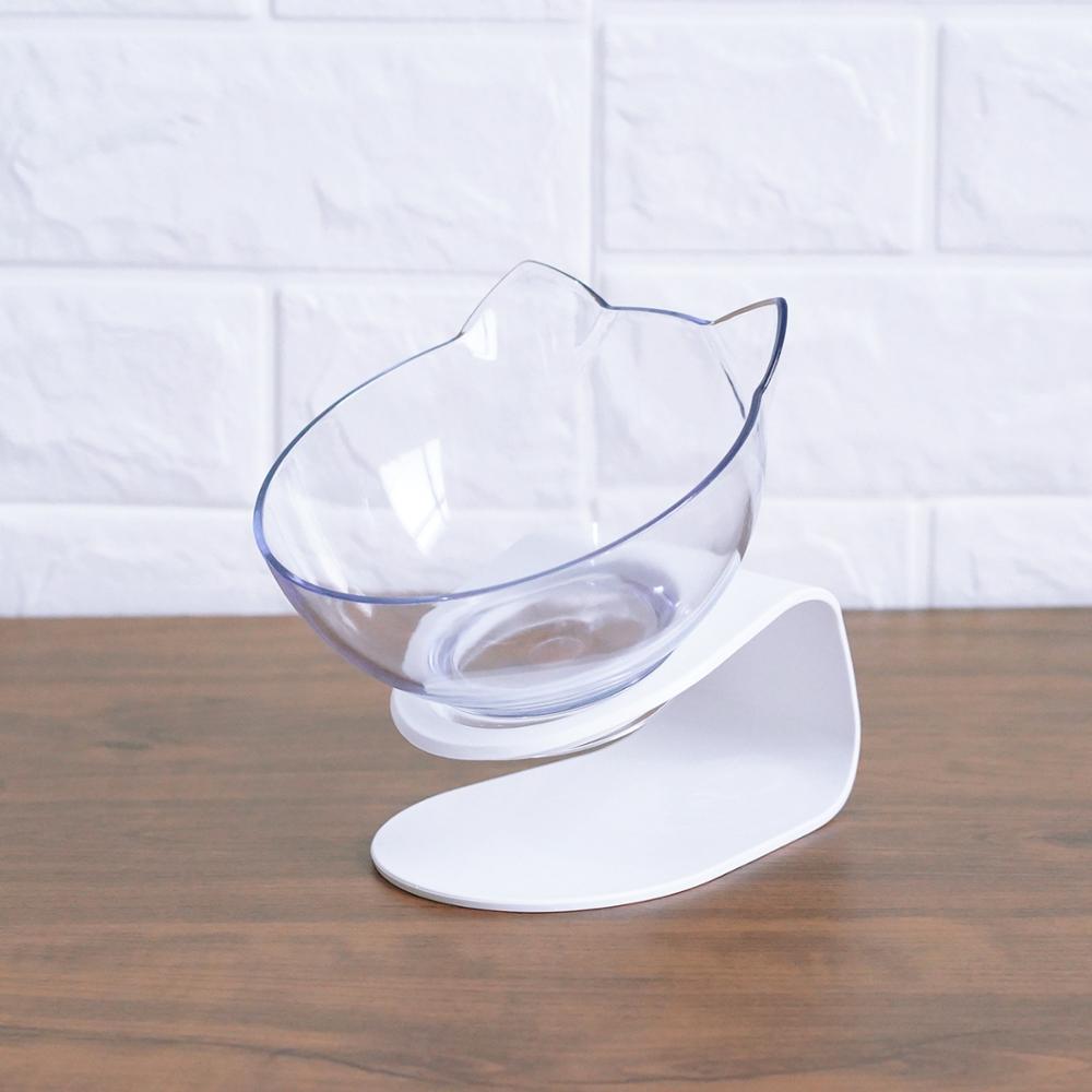 Inclined Clear Cat Bowl – Ergonomic Feeding Design