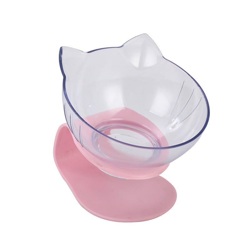 Inclined Clear Cat Bowl – Ergonomic Feeding Design