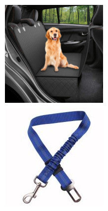 Dog Car Seat Cover with Mesh Window & Safety Strap