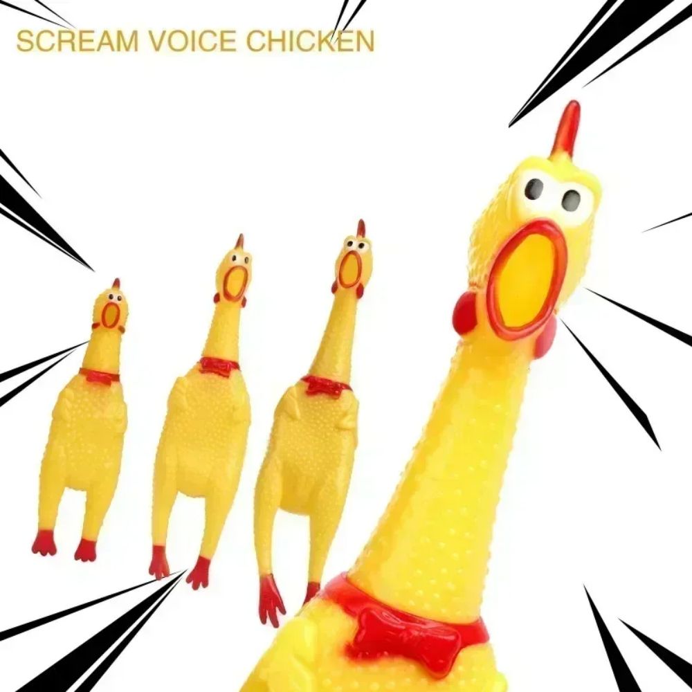 Screaming Chicken Squeak Dog Toy