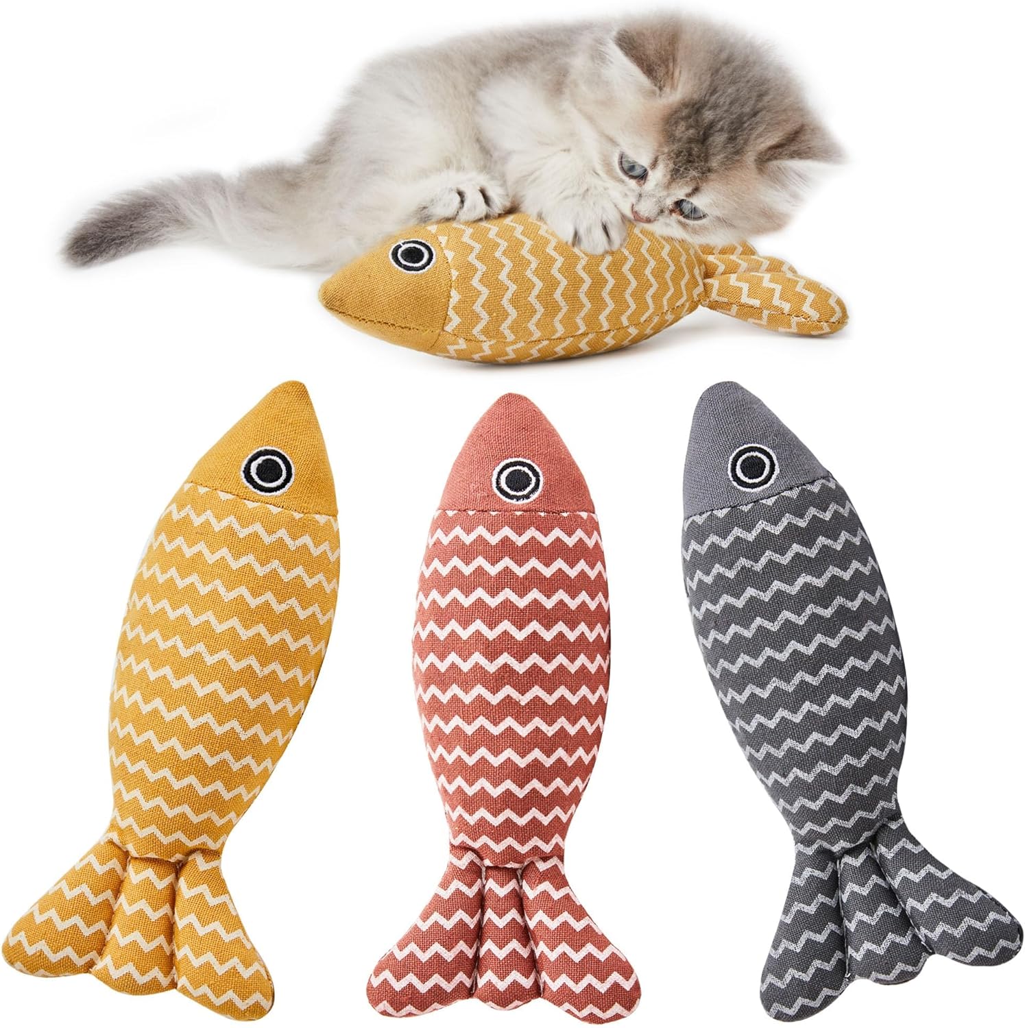 Catnip Fish Kicker Toys (3-Pack)