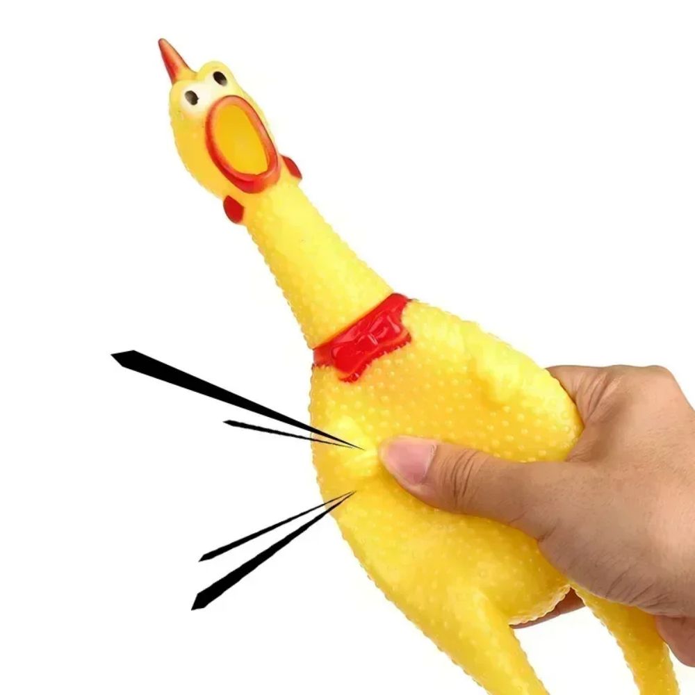 Screaming Chicken Squeak Dog Toy