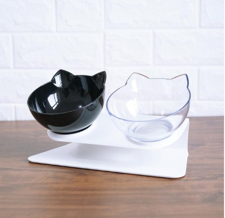 Inclined Clear Cat Bowl – Ergonomic Feeding Design