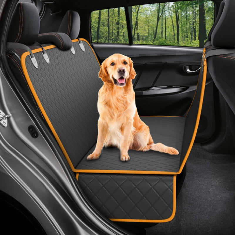 Dog Car Seat Cover with Mesh Window & Safety Strap