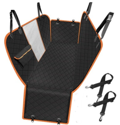 Dog Car Seat Cover with Mesh Window & Safety Strap