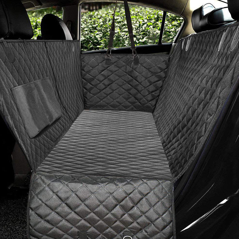Dog Car Seat Cover with Mesh Window & Safety Strap