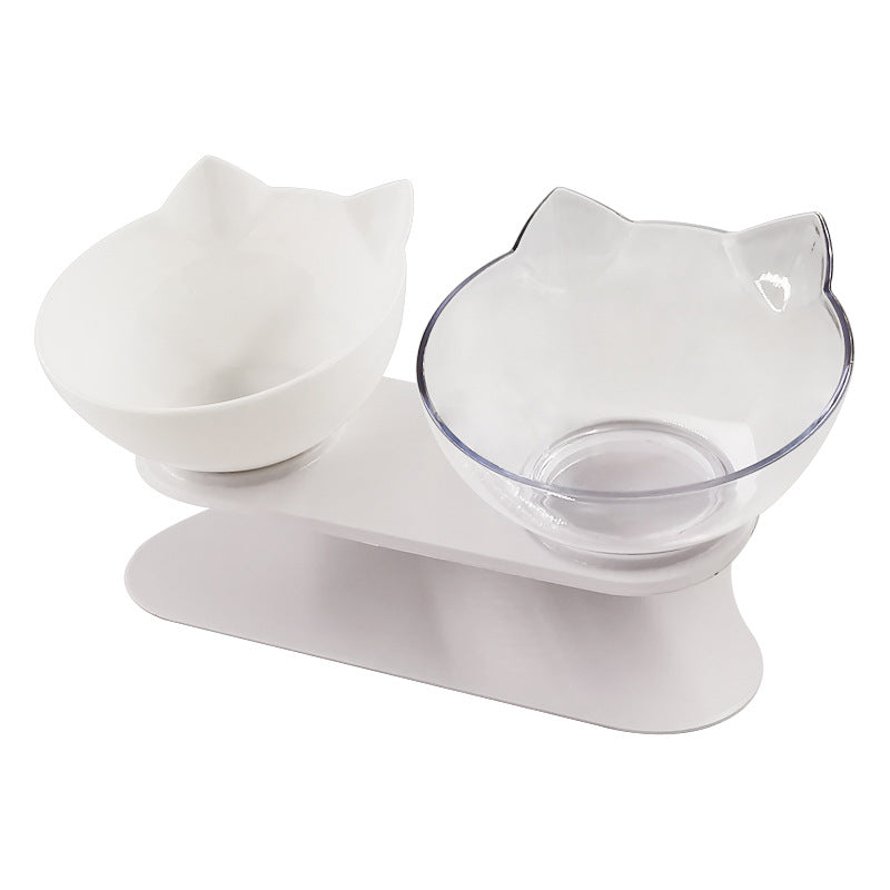 Inclined Clear Cat Bowl – Ergonomic Feeding Design